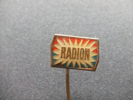 Radion wasmiddel product van Unilever logo emaille